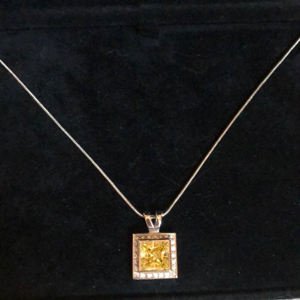 Brighton silver and “canary yellow” necklace